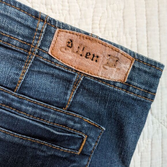 Vintage Y2K Allen B Schwartz Low Rise Denim Flare Jeans Zip Front Size 10 - Picture 8 of 9